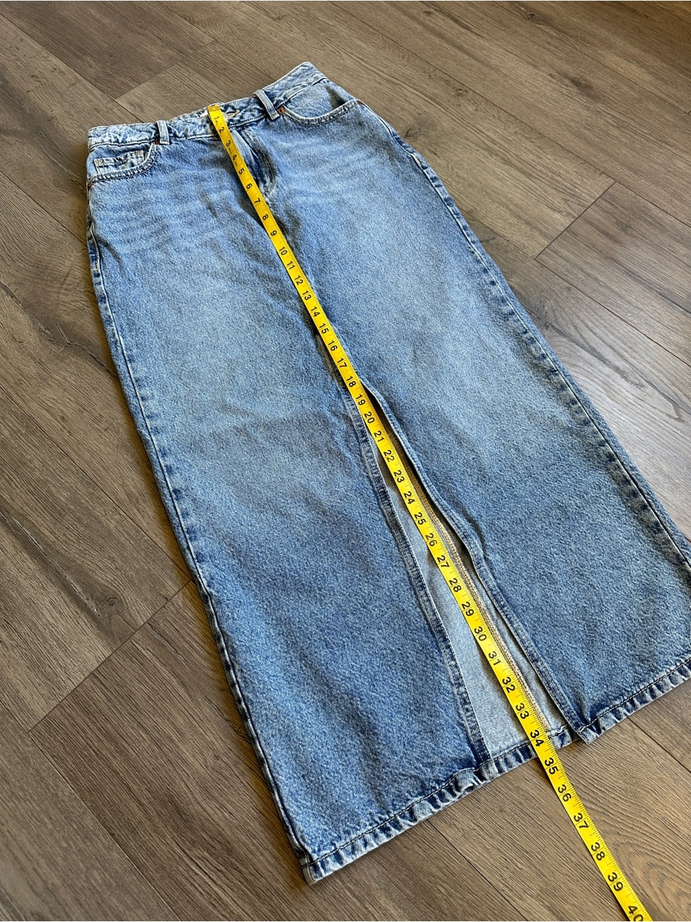 Dynamite Light Blue Denim Maxi Skirt - Picture 4 of 6